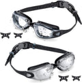 Son of Thesea Swimming Goggles 2 Pack Anti-Leak Anti-Fog，Adjustable Swimming Goggles for Adult Men, Women, Teenagers， Sporting Goods > Outdoor Recreation > Boating & Water Sports > Swimming > Swim Goggles & Masks Son of thesea Silver  