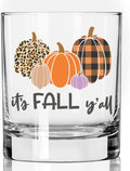 Toasted Tales Tis the Season | Fall Glass Holiday Drinking Glasses | 11 Oz Bourbon Whiskey Rock Glass | Novelty Thanksgiving Glass | Thanksgiving Gifts Home & Garden > Kitchen & Dining > Tableware > Drinkware Toasted Tales Its Fall Yall Whiskey Gass 