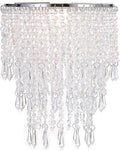 Waneway Acrylic Chandelier Shade, Ceiling Light Shade Beaded Pendant Lampshade with Crystal Beads and Chrome Frame for Bedroom, Wedding or Party Decoration, Diameter 8.7 Inches, 3 Tiers, Clear Home & Garden > Lighting > Lighting Fixtures > Chandeliers Waneway Clear  