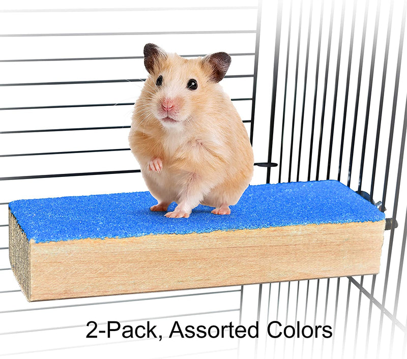 2 Pack - Bird Cage Perch Stand - Beak and Foot Grinding Platform - All Natural Materials - Parakeets, Cockatiels, Canaries, Finches, Conures, Lories, and Budgies - Hamsters and Gerbils (Wood Perch) Animals & Pet Supplies > Pet Supplies > Bird Supplies Spoiled Pet   