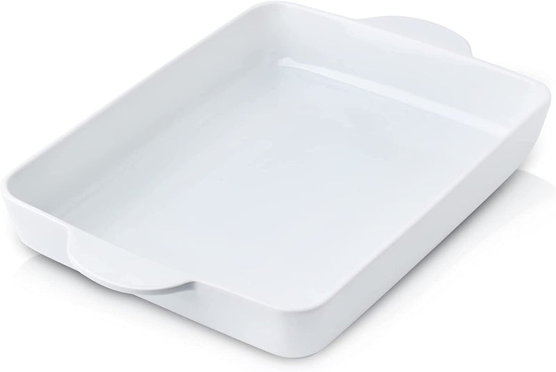 Hasense Ceramic Baking Dish with Handles,Porcelain Bakeware Set of 3,Casserole Dish for Oven,Cake,Dinner,Kitchen,Wedding,Party,Daily Use(White) Home & Garden > Kitchen & Dining > Cookware & Bakeware Hasense white Set of 1 