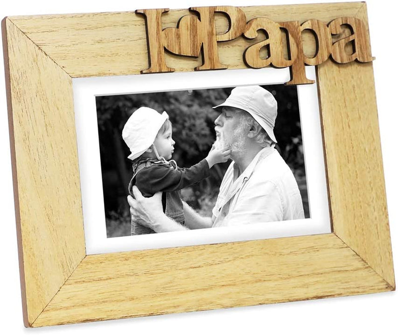 Isaac Jacobs Natural Wood Sentiments “I Love Papa” / I Heart Papa Picture Frame, 4X6 Inch, Photo Gift for Papa, Grandpa, Family, Display on Tabletop, Desk (Natural, 4X6) Home & Garden > Decor > Picture Frames Isaac Jacobs International Natural 5x7 (Matted 4x6) 