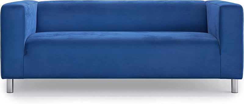 MASTERS of COVERS Snug Fit Classic Velvet Klippan Loveseat Slipcover for the IKEA 2 Seater Klippan Loveseat Sofa Cover Replacement (Black, Velvet) Home & Garden > Decor > Chair & Sofa Cushions MASTERS OF COVERS Blue Velvet 