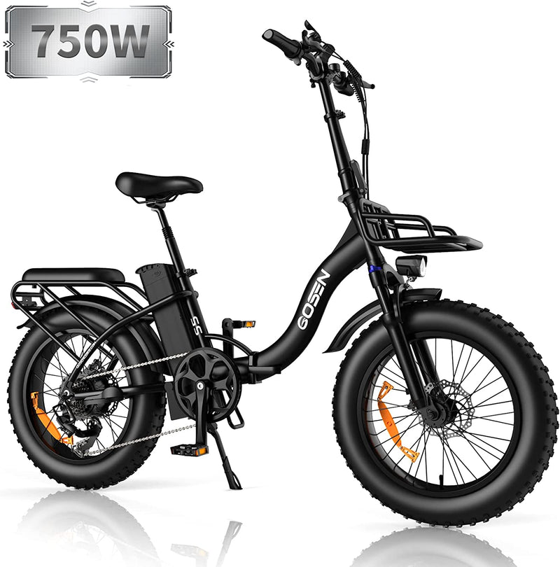 GESHENG S5/G5 750W Electric Bike, 31MPH【LG Battery】 48V 15AH Foldable Ebike, 20" X4.0" Step-Thru/Over Fat Tire Electric Bicycle for Adults Commute Sporting Goods > Outdoor Recreation > Cycling > Bicycles GESHENG BLACK-S5  