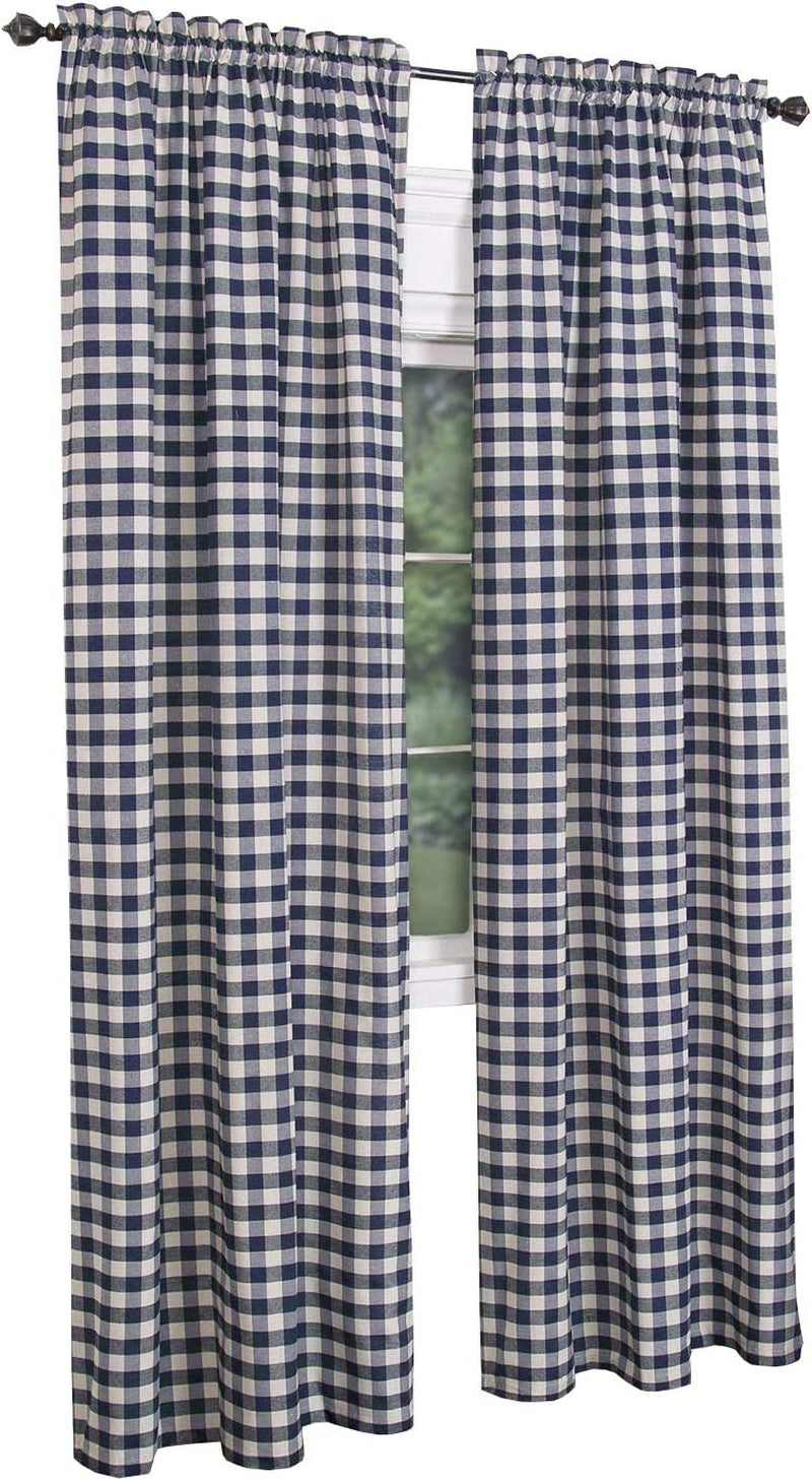 Goodgram Buffalo Check Plaid Gingham Custom Fit Window Curtain Treatments - Assorted Colors & Sizes (Black, Single 84 In. Panel)