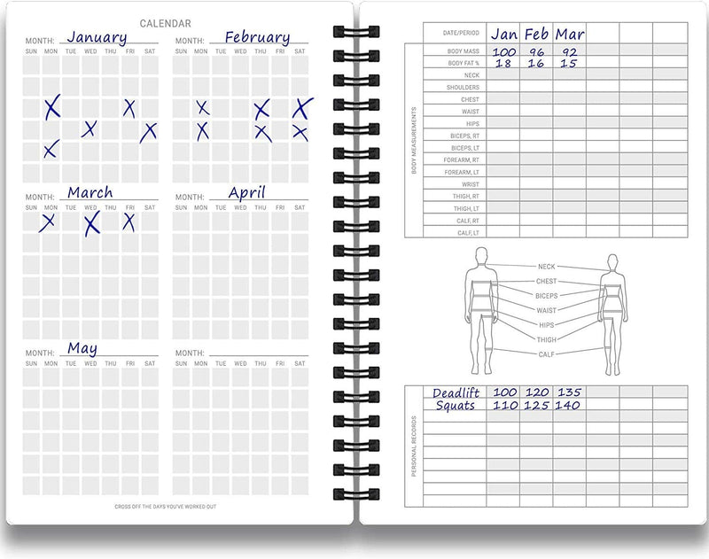 Cossac Fitness Journal & Workout Planner - Designed by Experts Gym Notebook, Workout Tracker,Exercise Log Book for Men Women Sporting Goods > Outdoor Recreation > Winter Sports & Activities Cossac   