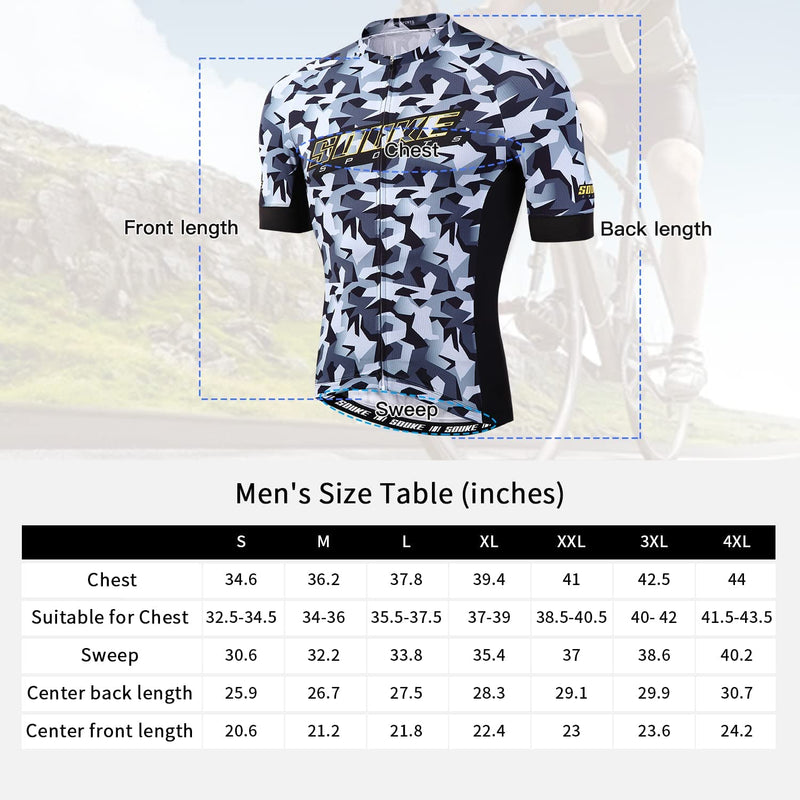 Souke Sports Men'S Cycling Bike Jersey Biking Shirts Short Sleeve Bicycle Clothing Zip Pocket Sporting Goods > Outdoor Recreation > Cycling > Cycling Apparel & Accessories Souke Sports   