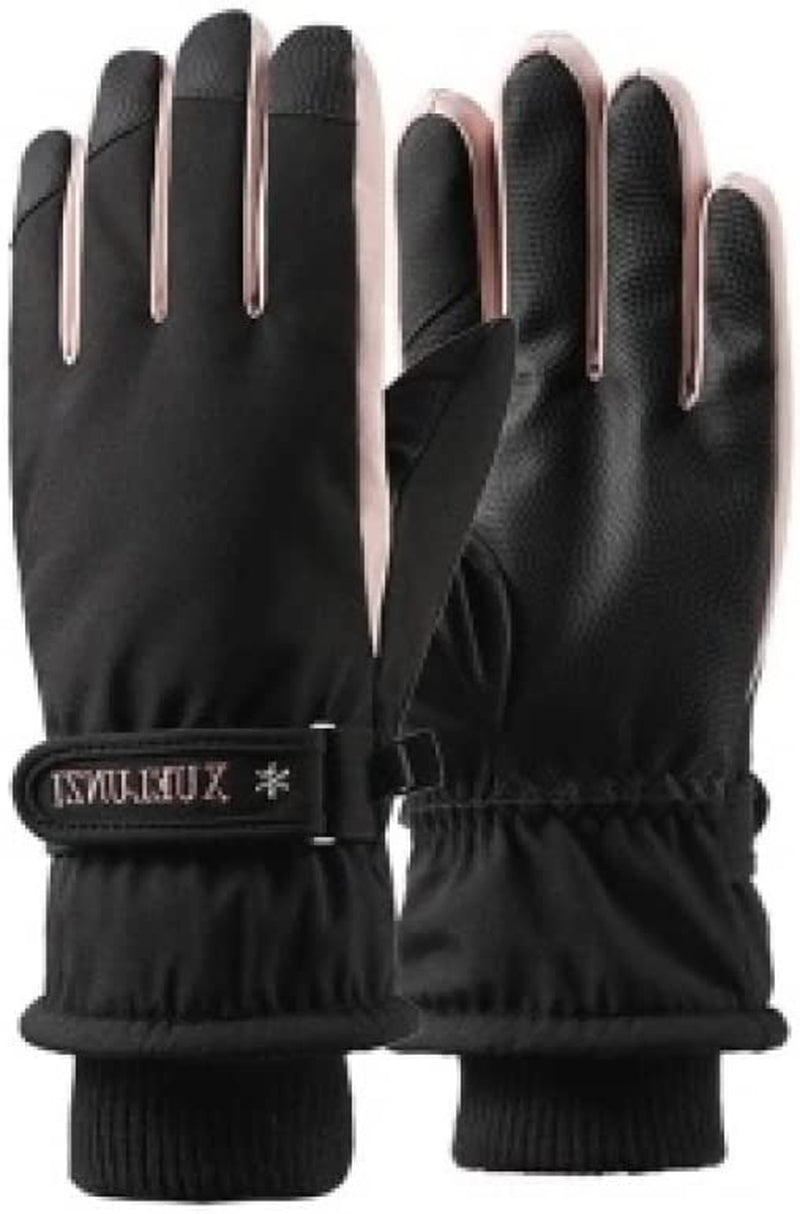 Women Cycling-Gloves Ski-Gloves Embroidery Full Finger Road Bike Thermal Mittens Touchscreen Winter Warm-Gloves Windproof Waterproof Mountain Riding Workout Motorcycle Running Skiing for Women Sporting Goods > Outdoor Recreation > Boating & Water Sports > Swimming > Swim Gloves Mengk   