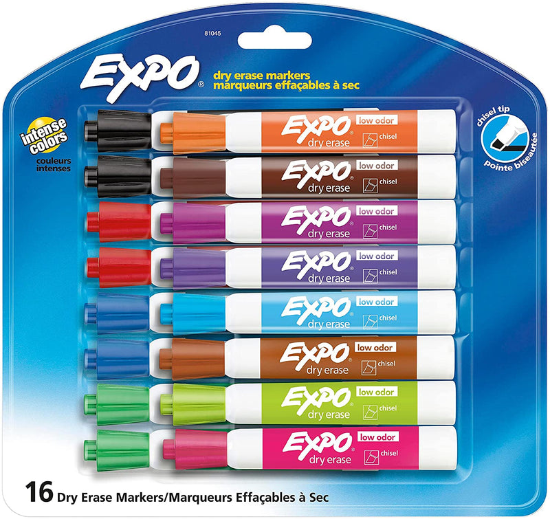 EXPO Low Odor Dry Erase Markers, Chisel Tip, Assorted Colors, 12 Count Sporting Goods > Outdoor Recreation > Fishing > Fishing Rods Sanford Markers 16 Count (Pack of 1) 