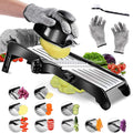 Masthome Professional Mandoline Slicer Stainless Steel Adjustable Blade,Food Cutter for Vegetable Fruit Cheese,Kitchen Food Blade Onion Cutter with Food Holder and Cut Resistant Glove Home & Garden > Kitchen & Dining > Kitchen Tools & Utensils Masthome Adjustable vegetable slicer  