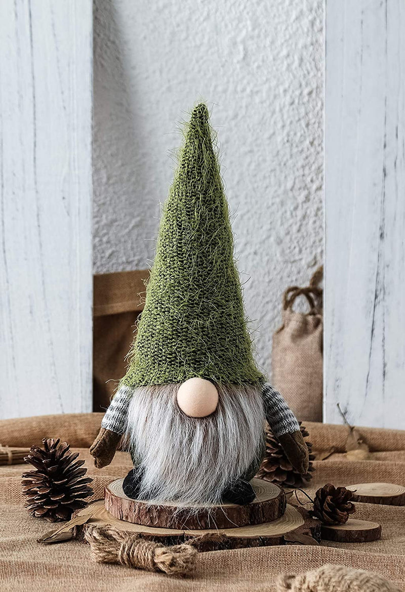 Funoasis Christmas Gnome Gifts Holiday Decoration Birthday Present Handmade Tomte Plush Doll, Home Ornaments Tabletop Santa Figurines 14 Inches (Green) Home & Garden > Decor > Seasonal & Holiday Decorations SR Crafts Co., Ltd   