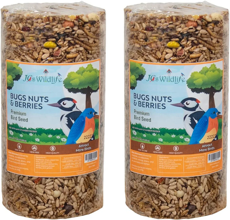 Jcs Wildlife 2-Pack Bugs, Nuts and Berries Premium Bird Seed Small Cylinder, 1.5 Lb Animals & Pet Supplies > Pet Supplies > Bird Supplies > Bird Food JCs Wildlife   