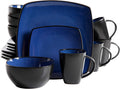 Gibson Soho Lounge 16-Piece Square Reactive Glaze Dinnerware Set, Red Home & Garden > Kitchen & Dining > Tableware > Dinnerware Gibson Sapphire Service for 4 (16pc) 