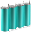 Earth Drinkware Stainless Steel Skinny Tumbler Set, 20 Oz (4 Pack) - Vacuum Insulated Coffee Tumblers with Lids and Straws - BPA Free - Travel Mugs, Keep Hot and Cold - Black Home & Garden > Kitchen & Dining > Tableware > Drinkware Earth Drinkware Teal - 4 Pack  