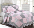 Cozy Line Home Fashions 100% Cotton Real Patchwork Pink Blue Green Reversible Quilt Bedding Set, Bedspread, Coverlet (Pink Plaid, Twin - 2 Piece) Home & Garden > Linens & Bedding > Bedding Cozy Line Home Fashions Black Pink King - 3 Piece 