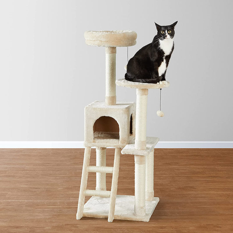 Multi-Level Cat Tree Indoor Climbing Activity Cat Tower with Scratching Posts, Cave, and Step Ladder, 19 X 19 X 50 Inches, Beige Sporting Goods > Outdoor Recreation > Boating & Water Sports > Swimming > Swim Goggles & Masks KOL DEALS   