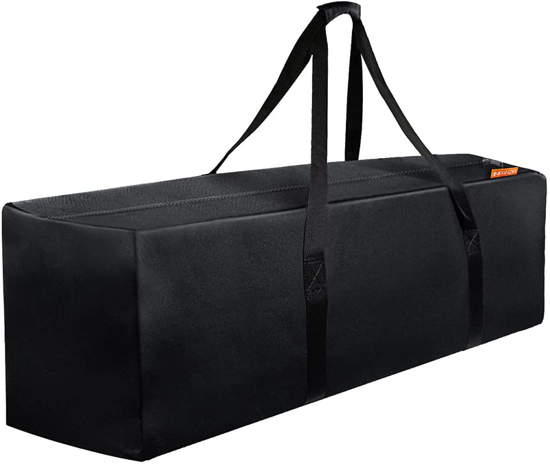 INFANZIA 45 Inch Zipper Duffel Travel Sports Equipment Bag, Water Resistant Oversize, Black