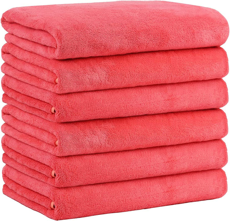 JML Microfiber Bath Towel Sets (6 Pack, 27" X 55") -Extra Absorbent, Fast Drying, Multipurpose for Swimming, Fitness, Sports, Yoga, Grey 6 Count Home & Garden > Linens & Bedding > Towels JML Fleece Coral Pink 6 Pack 