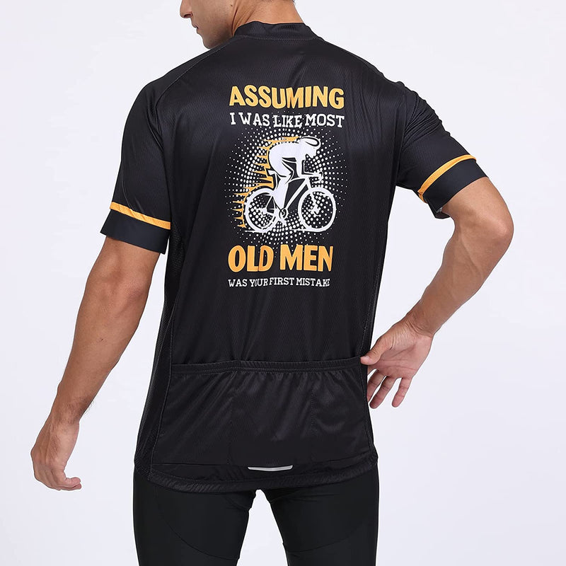 Tewmeu Cycling Jersey Mens Bike Shirt Short Sleeve Breathable Old Man Cycling Jersey Sporting Goods > Outdoor Recreation > Cycling > Cycling Apparel & Accessories Tewmeu   