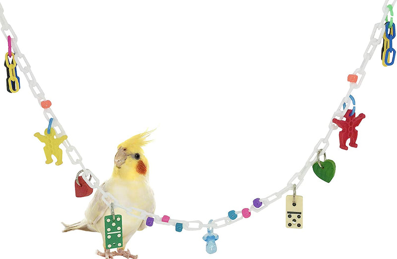 Bonka Bird Toys 1536 Domino Necklace Toy Cage Links Cages Parrot Birds Parakeet Plastic Charm Swing Perch Cockatiel Small Climbing Playground Supplies