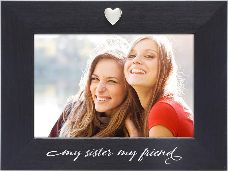 MIMOSA MOMENTS Silver Heart Black Picture Frame for 4X6 Photo (Mommy & Me) Home & Garden > Decor > Picture Frames MIMOSA MOMENTS My sister my friend  