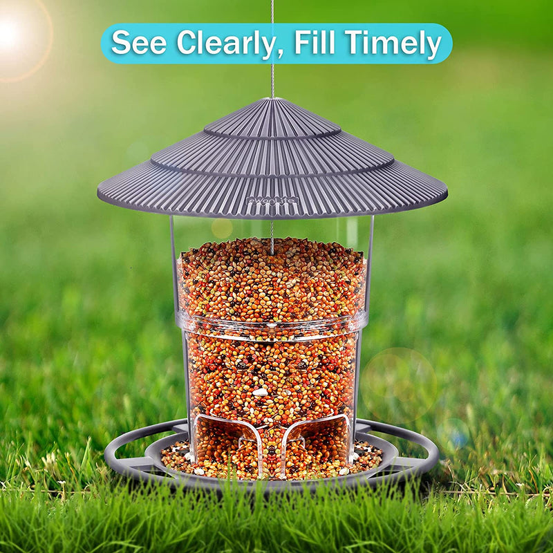 Bird Feeders, Ewonlife Bird Feeder for outside Outdoors Hanging, Squirrel Proof, Easy Clean and Fill, Adjustable Feeder with Sturdy Wire and Roof, Plastic, for Garden, Backyard, Terrace(25 Oz/Pack) Animals & Pet Supplies > Pet Supplies > Bird Supplies > Bird Cage Accessories > Bird Cage Food & Water Dishes eWonLife   