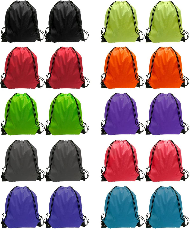 Drawstring Backpack Bulk, 100 Pcs Draw String Bags Cinch Bag Drawstring Gym Bag Sackpack Drawstring Bags for Kids Women Men, Blue Home & Garden > Household Supplies > Storage & Organization GoodtoU 10 Colors 20 