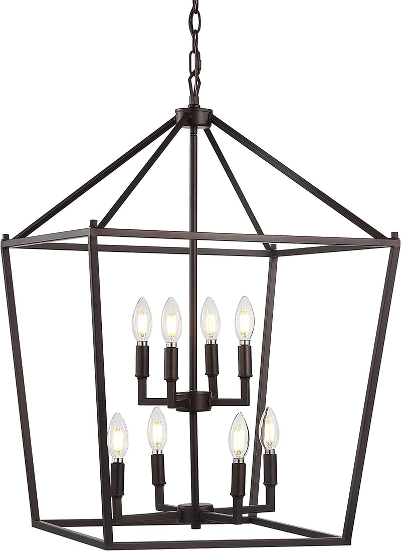 JONATHAN Y JYL7439B Pagoda Lantern Dimmable Adjustable Metal LED Pendant Classic Traditional Dining Room Living Room Kitchen Foyer Bedroom Hallway, 49 In, Antique Gold Home & Garden > Lighting > Lighting Fixtures JONATHAN Y Oil-Rubbed Bronze 20 in 