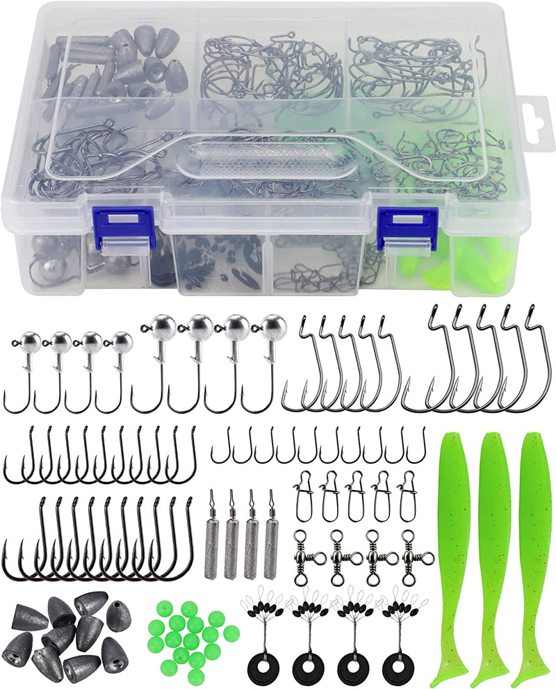 Avlcoaky Fishing Accessories Tackle Box Kit 310Pcs Terminal Tackle Fishing Kits Tackle Box with Tackle Included, Including Fishing Hooks, Swivels Snaps, Beads, Sinkers, Bobber Stops, Soft Swimbaits Sporting Goods > Outdoor Recreation > Fishing > Fishing Tackle Avlcoaky   
