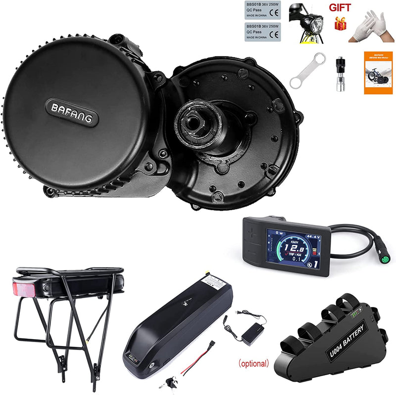BAFANG BBS02 48V 750W Mid Drive Kit with Battery (Optional), 8Fun Bicycle Motor Kit with LCD Display & Chainring, Electric Brushless Bike Motor Motor Para Bicicleta for 68-73Mm BB Sporting Goods > Outdoor Recreation > Cycling > Bicycles BAFANG 500C Display 36T+52V 19.2Ah Shark Battery 