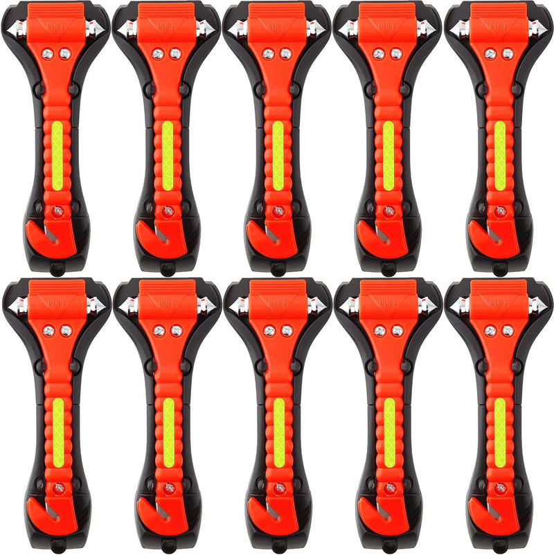 Car Safety Hammer, Window Glass Hammer Breaker and Seat Belt Cutter Emergency Escape Tool Auto Car Escape 2-In-1 for Family Rescue & Automotive Escape Tools, Reflective Tape, Set of 4 (T-04) Sporting Goods > Outdoor Recreation > Fishing > Fishing Rods Sinsen Car Home 10 PCS  