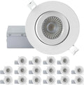 QPLUS 4 Inch 5000K 24 Pack Airtight Eyeball Gimbal LED Recessed Lighting with Junction Box/Canless Downlight/Pot Light, 10 Watts, 750Lm, Dimmable, Energy Star and Cetlus Listed