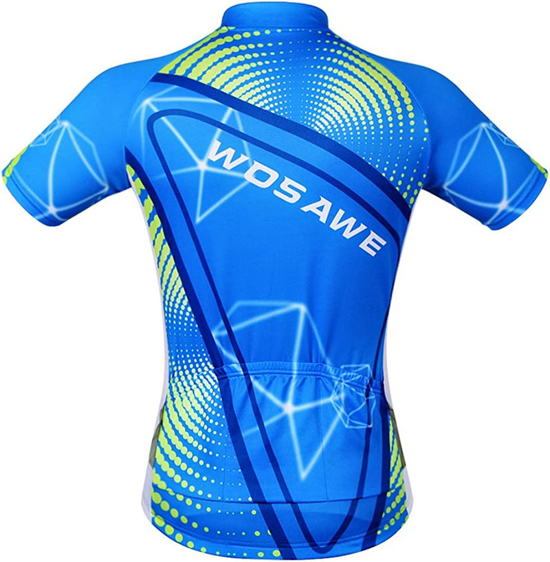 WOSAWE Mens Breathable Short Sleeve Cycling Jersey Padded Shorts Quick Dry Sporting Goods > Outdoor Recreation > Cycling > Cycling Apparel & Accessories WOSAWE   