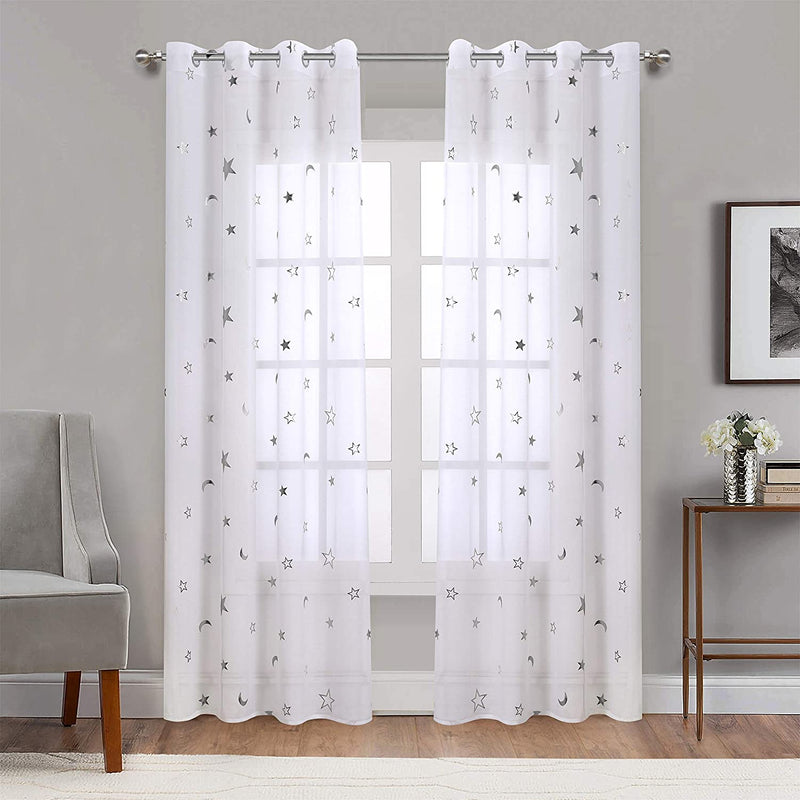 Girl Curtains for Bedroom Pink with Gold Stars Blackout Window Drapes for Nursery Heavy and Soft Energy Efficient Grommet Top 52 Inch Wide by 84 Inch Long Set of 2 Home & Garden > Decor > Window Treatments > Curtains & Drapes Gold Dandelion Silver White 52 in x 63 in 