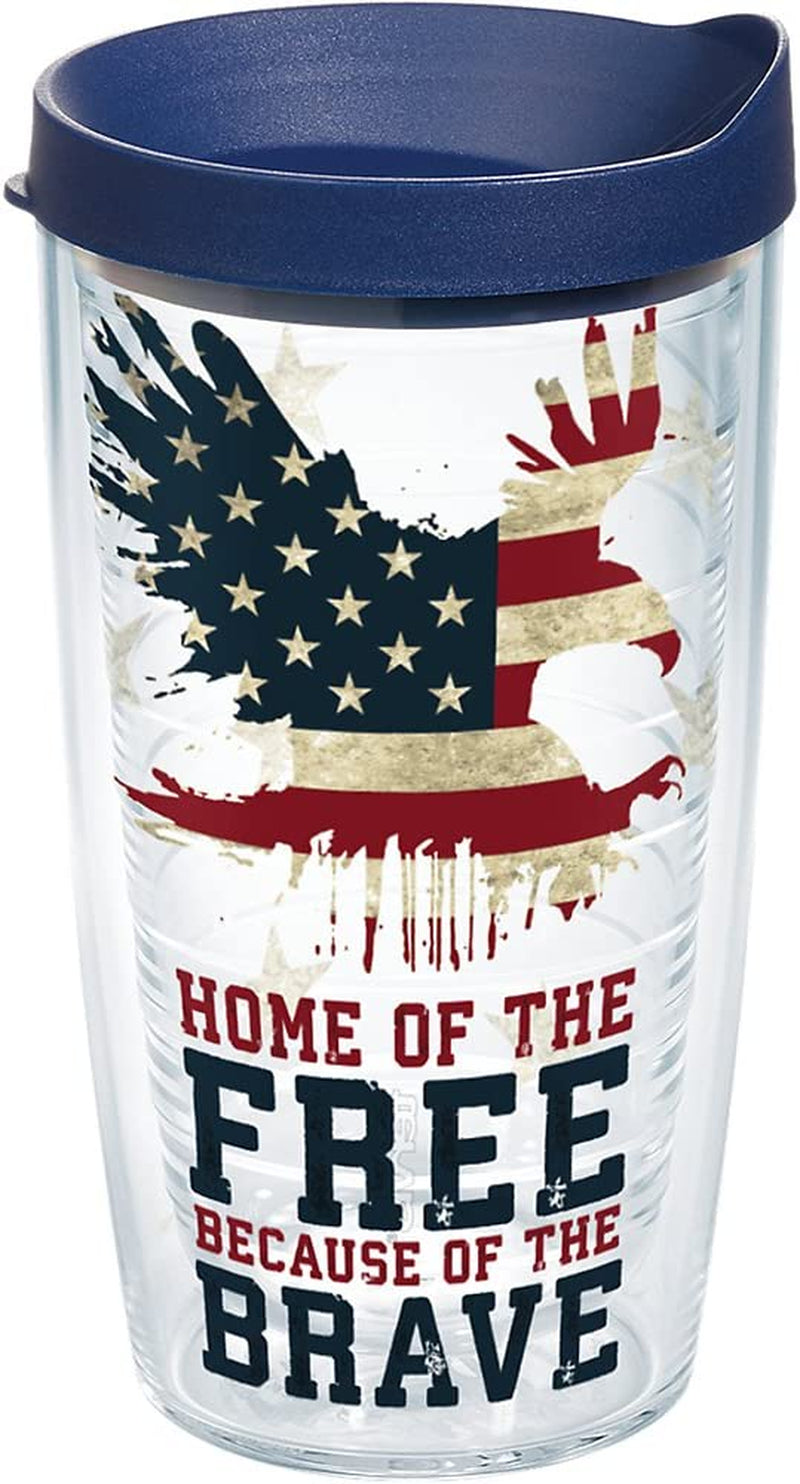 Tervis Made in USA Double Walled Home of the Free Because of the Brave Insulated Tumbler Cup Keeps Drinks Cold & Hot, 24Oz, Clear Home & Garden > Kitchen & Dining > Tableware > Drinkware Tervis Classic 16oz 