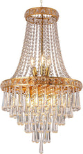 SIKIBODS Crystal Chandeliers for Foyer Entryway Luxury K9 Modern Chandelier Lighting Gold 9-Light Bulb Apply Ceiling Hanging Dining Room and Living Room Home & Garden > Lighting > Lighting Fixtures > Chandeliers SIKIBODS Gold  