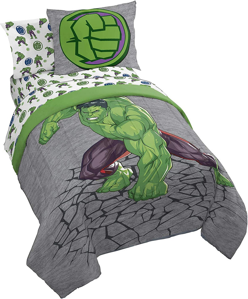 Marvel Hulk Fist 7 Piece Full Bed Set - Includes Comforter & Sheet Set Bedding - Super Soft Fade Resistant Microfiber (Official Marvel Product) Home & Garden > Linens & Bedding > Bedding Jay Franco   
