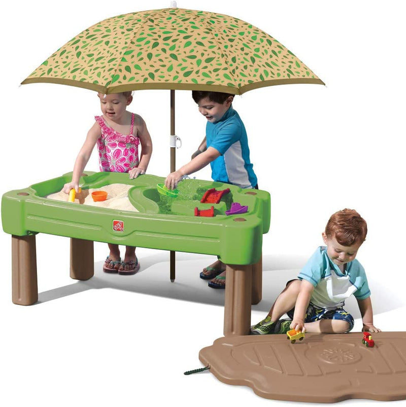 Step2 Cascading Cove Sand & Water Table with Umbrella | Kids Sand & Water Table with Umbrella | 6-Pc Water Accessory Set Included | Green Sporting Goods > Outdoor Recreation > Winter Sports & Activities Step2 Green Table 