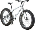 Mongoose Malus Adult Fat Tire Mountain Bike, 26-Inch Wheels, 7-Speed, Twist Shifters, Steel Frame, Mechanical Disc Brakes, Multiple Colors Sporting Goods > Outdoor Recreation > Cycling > Bicycles Pacific Cycle, Inc. Silver/Black  