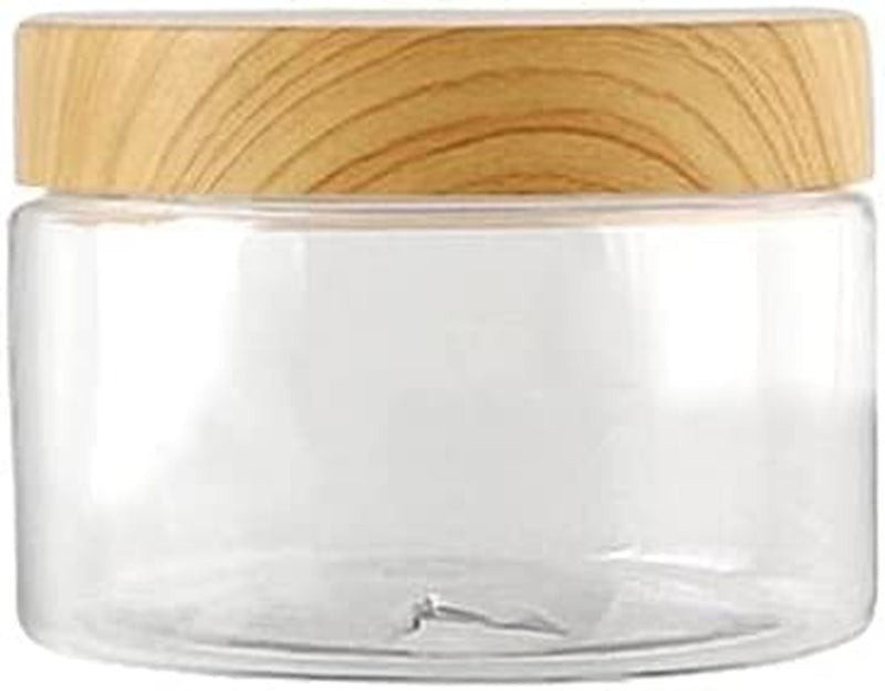 QINXI Empty Transparent Plastic Bottles with Wooden Lid Container Kitchen Food Tea Coffee Storage Bottles Jars Home & Garden > Decor > Decorative Jars QINXI (A)200ml  