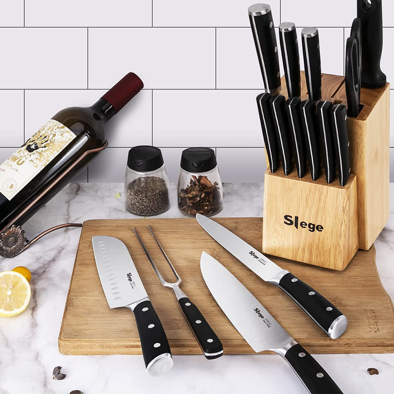 Knife Set,16 Pieces Kitchen Knife Set with Wooden Block Forged High Carbon Stainless Steel,Sharp Chef'S Knives for Kitchen,Block Knife Sets Home & Garden > Kitchen & Dining > Kitchen Tools & Utensils > Kitchen Knives Slege   