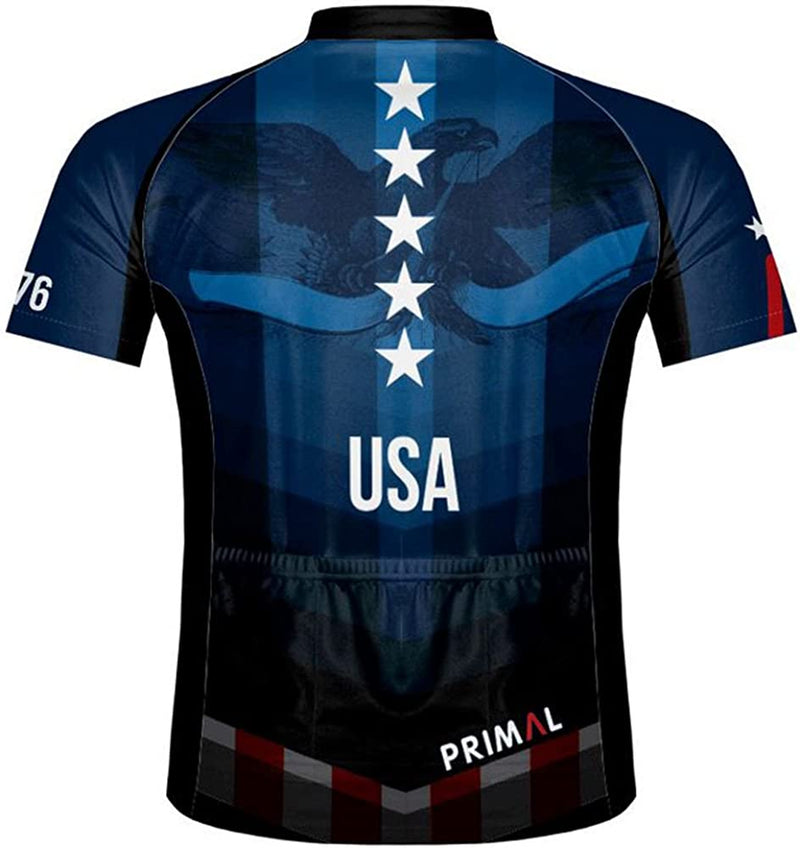 Primal Wear American Patriot USA Flag Cycling Jersey Men'S Short Sleeve Sporting Goods > Outdoor Recreation > Cycling > Cycling Apparel & Accessories Primal Wear   
