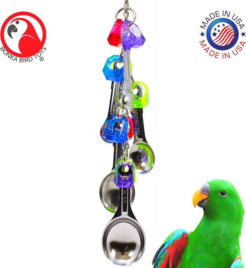 Bonka Bird Toys 1969 Spoon Delight African Grey Parrot, , Conure, Quaker, Caique, Eclectus, Small Cockatoos, Mini Macaws, and Similar Birds.