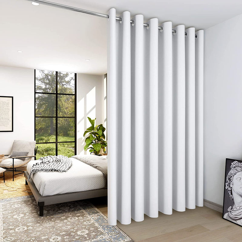 Deconovo Room Divider Curtains for Office (10Ft Wide X 8Ft Tall, 1 Panel, Khaki) Blackout Curtains for Sliding Door, Thermal Window Drapes, Grommet Curtain Panles for Bedroom, Living Room, Loft Home & Garden > Decor > Window Treatments > Curtains & Drapes Deconovo Greyish White 15ft Wide x 9ft Tall 