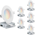 QPLUS 4Inch Dimmable LED Recessed Light, Ultra Thin Ceiling Lights with Junction Box, Canless Downlight, 10W=75W, 750LM, IC Rated, ETL, Energy Star, CSA Approved, Airtight, 4000K Bright White – 4PK Home & Garden > Lighting > Flood & Spot Lights QPLUS Anti-glare Cct 3000k/4000k/5000k/6500k/Lightswitch 6 Pack 
