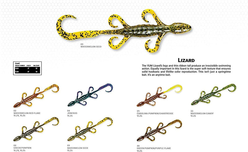 YUM Lizard Ultimate Finesse Lizard Soft Plastic Swim-Bait Bass Fishing Lure with Curly Legs and Tail Sporting Goods > Outdoor Recreation > Fishing > Fishing Tackle > Fishing Baits & Lures YUM   