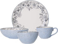 Pfaltzgraff Gabriela Blue 16-Piece Dinnerware Set, Service for 4 Home & Garden > Kitchen & Dining > Tableware > Dinnerware Pfaltzgraff Gabriela Grey  