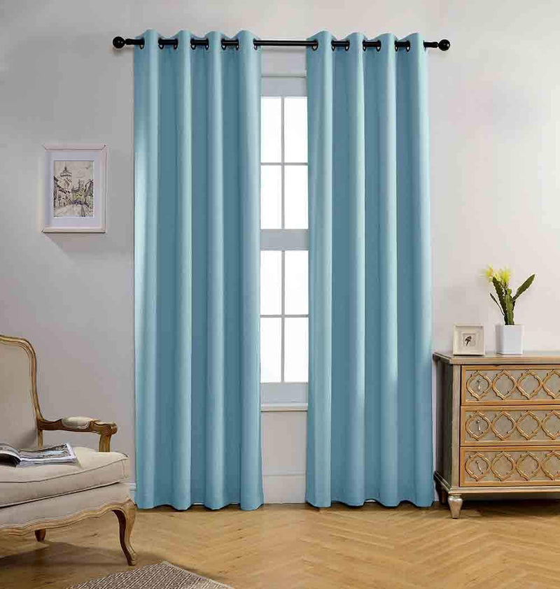 Miuco Room Darkening Texture Thermal Insulated Blackout Curtains for Bedroom 1 Pair 52X63 Inch Black Home & Garden > Decor > Window Treatments > Curtains & Drapes MIUCO Sky Blue 52x84 inch 