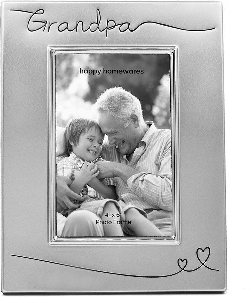 Haysom Interiors Beautiful Two Tone Silver Plated Grandson 4" X 6" Picture Frame with Black Velvet | Unique and Thoughtful Gift Idea Home & Garden > Decor > Picture Frames Haysom Interiors Grandpa  