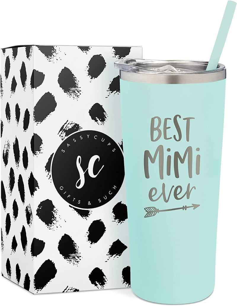 Sassycups Best Nana Ever Tumbler | 22 Ounce Engraved Mint Stainless Steel Insulated Travel Mug | Nana Tumbler | for Nana | World'S Best Nana | New Nana | Nana Birthday | Nana to Be Home & Garden > Kitchen & Dining > Tableware > Drinkware SassyCups Mint - Mimi  
